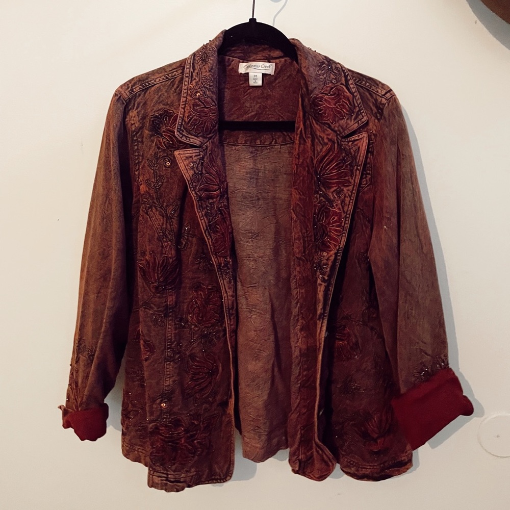 VINTAGE JACKET. An awesome maroon vintage jacket with beading!